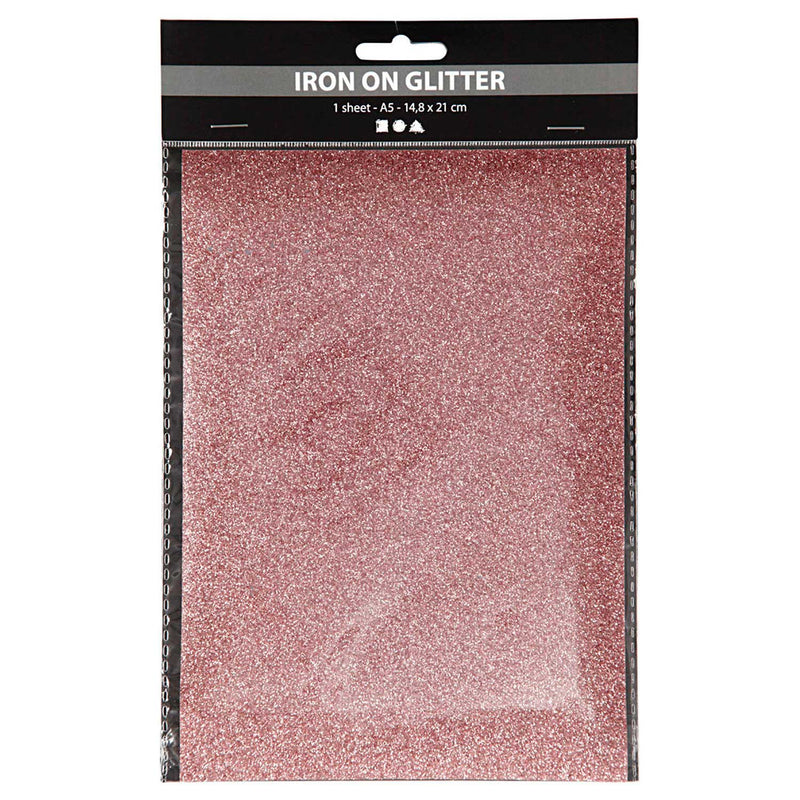 Load image into Gallery viewer, Creativ company opstrijkfolie glitter lichtrood, a5
