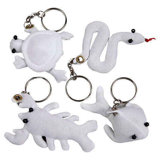 Creativ company dieren sleutelhangers van textiel, 4st.