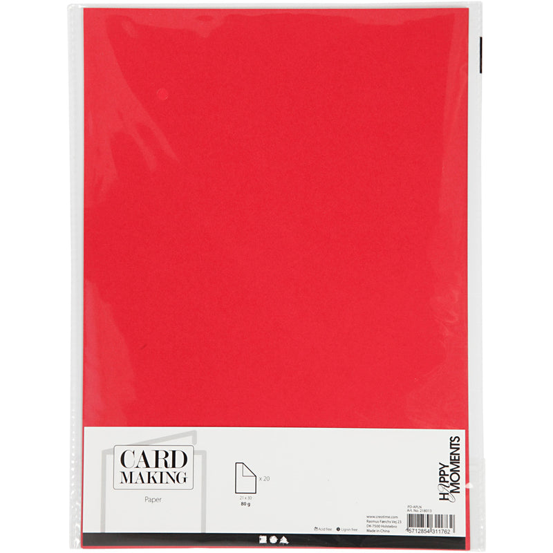 Load image into Gallery viewer, Creativ company papier, a4, vel 210x297 mm, 80 gr, rood, 20 stuk 1 doos
