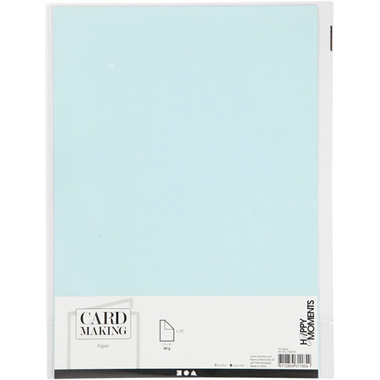 Creativ company papier, a4, vel 210x297 mm, 80 gr, lichtblauw, 20 stuk 1 doos