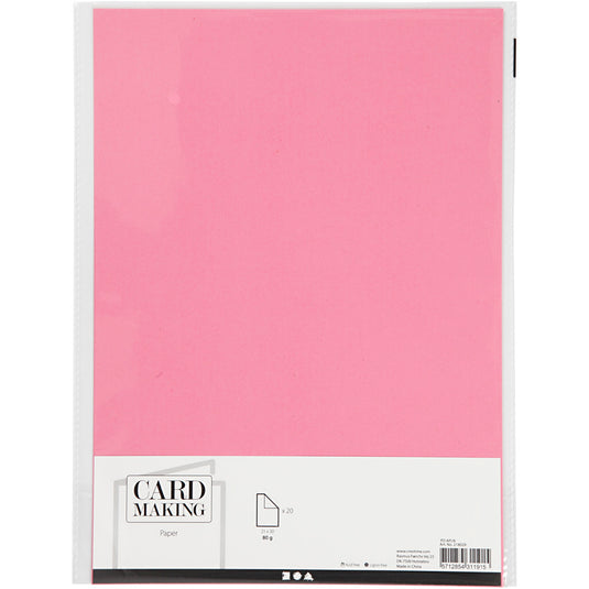 Creativ company papier, a4, vel 210x297 mm, 80 gr, roze, 20 stuk 1 doos