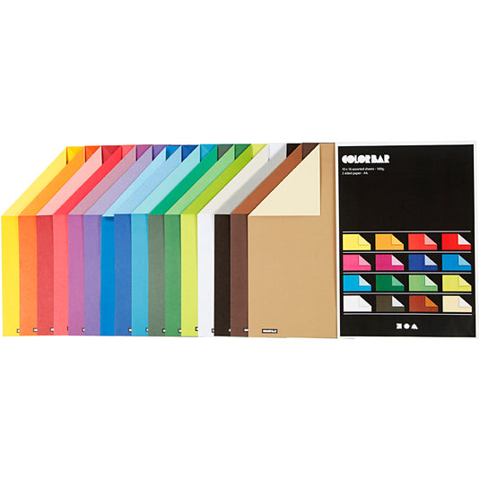 Creativ company https: www.cchobby.nl color-bar-papier-a4-vel-210x297-mm-100-gr-diverse-kleuren-16x10-vel-1-doos