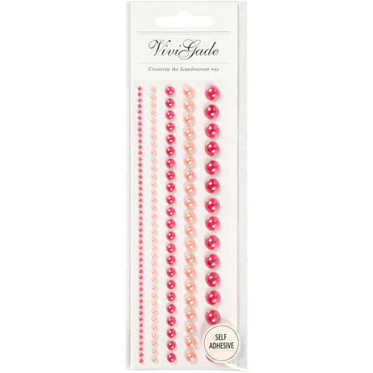 Creativ company halve plakparels roze 2-8mm, 140st.
