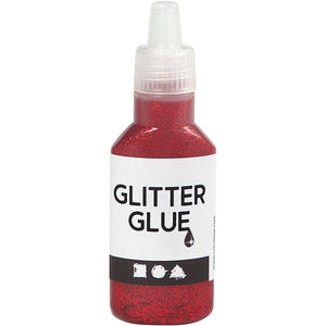 Creativ company glitterlijm rood, 25 ml