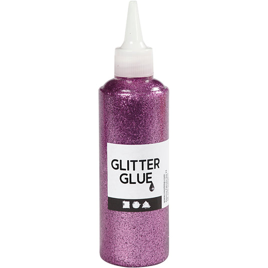 Creativ company glitterlijm paars, 118ml