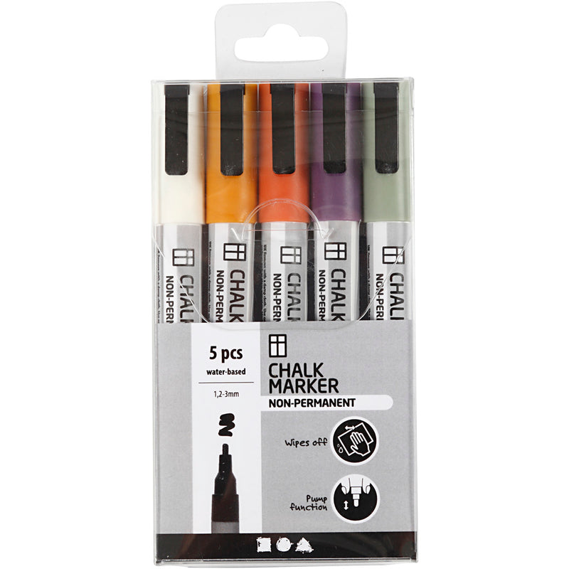 Load image into Gallery viewer, Creativ company krijt markers pastelkleuren, 5st.
