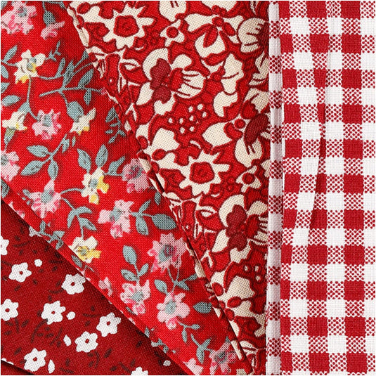 Creativ company patchwork stof rood 45x55cm, 4st.