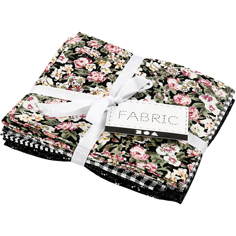 Load image into Gallery viewer, Creativ company patchwork stof zwart 45x55cm, 4st.
