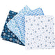 Creativ company patchwork stof blauw 45x55cm, 4st.