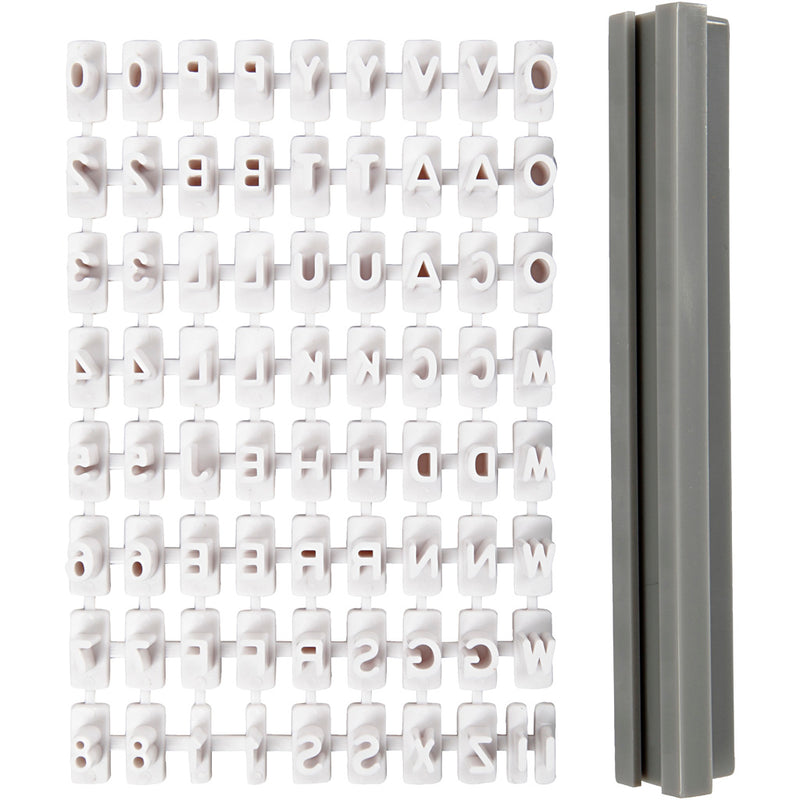 Load image into Gallery viewer, Creativ company stempelset rubber letters en cijfers wit
