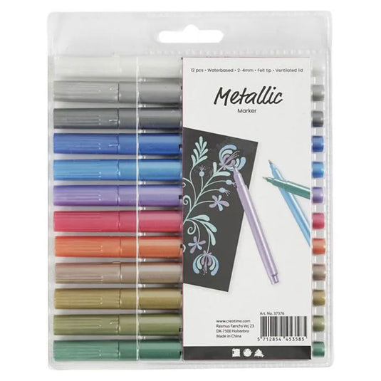 Creativ company metallic markers, 12st.
