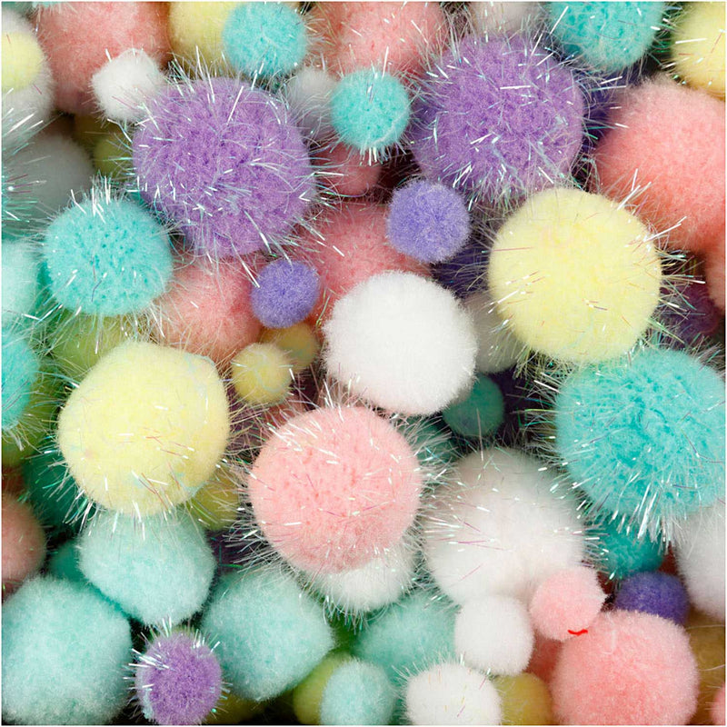 Afbeelding laden in galerijviewer, Creativ company pom-poms pastelkleuren, 400gr.
