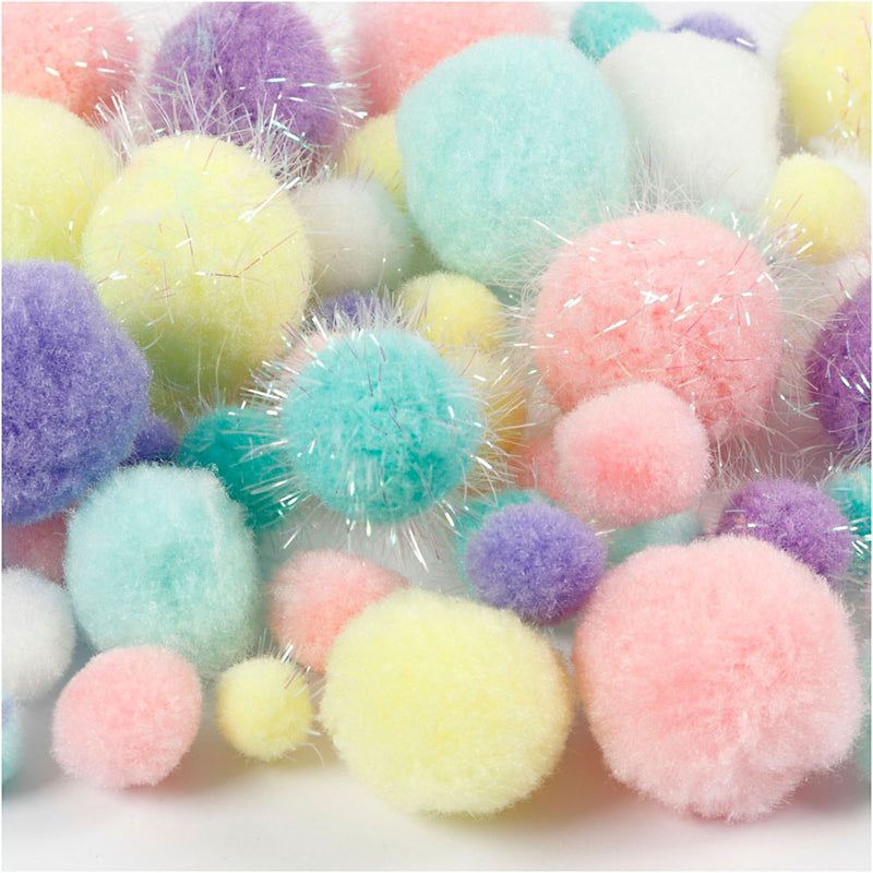 Afbeelding laden in galerijviewer, Creativ company pom-poms pastelkleuren, 400gr.
