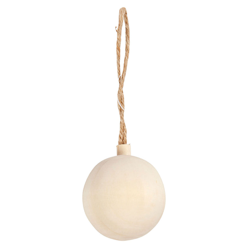 Afbeelding laden in galerijviewer, Creativ company kerstbal hanger hout, 4,8cm
