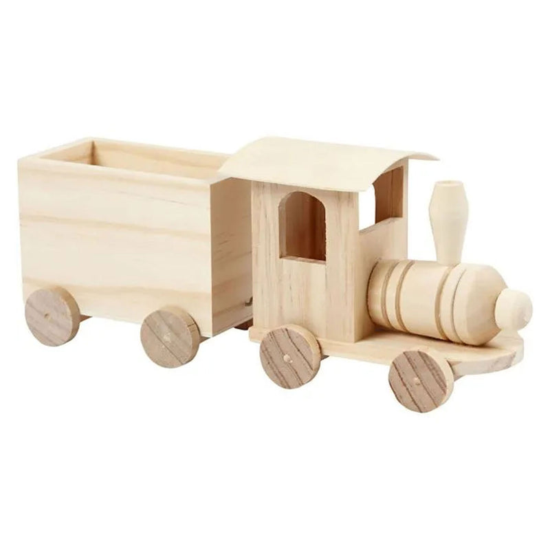 Load image into Gallery viewer, Creativ company houten trein met wagon
