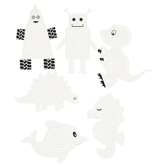 Creativ company borduurfiguren dieren en robots, 18dlg.