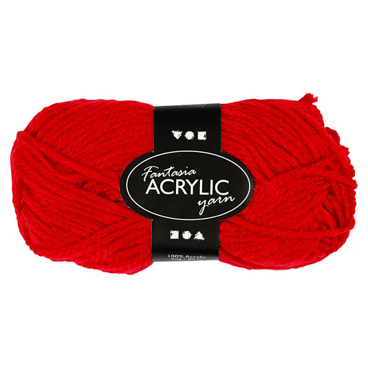 Creativ company acrylgaren, rood, 50gr, 80m