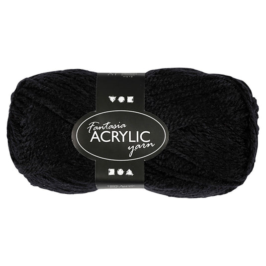 Creativ company acrylgaren, zwart, 50gr, 80m