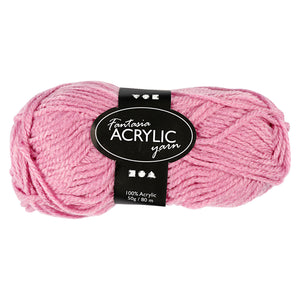 Creativ company acrylgaren, roze, 50gr, 80m