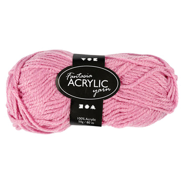 Creativ company acrylgaren, roze, 50gr, 80m