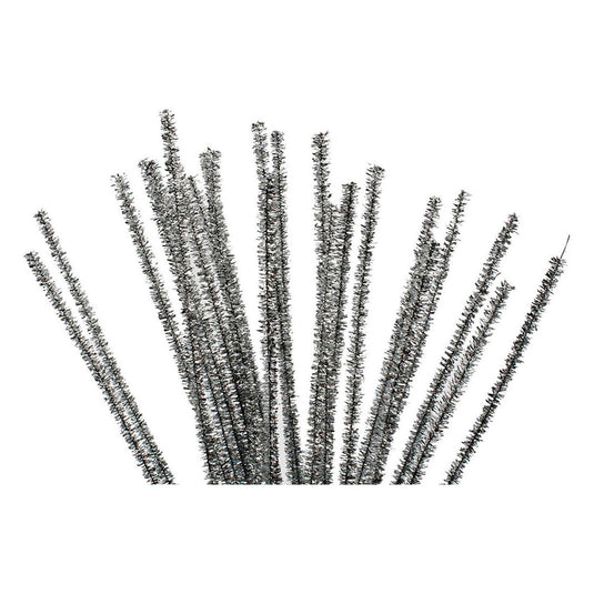 Creativ company https: www.cchobby.nl chenille-l-30-cm-dikte-6-mm-glitter-zilver-24-stuk-1-doos