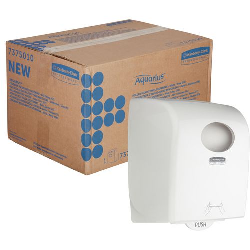 Rolhanddoekdispenser aquarius 7375 wit kunststof