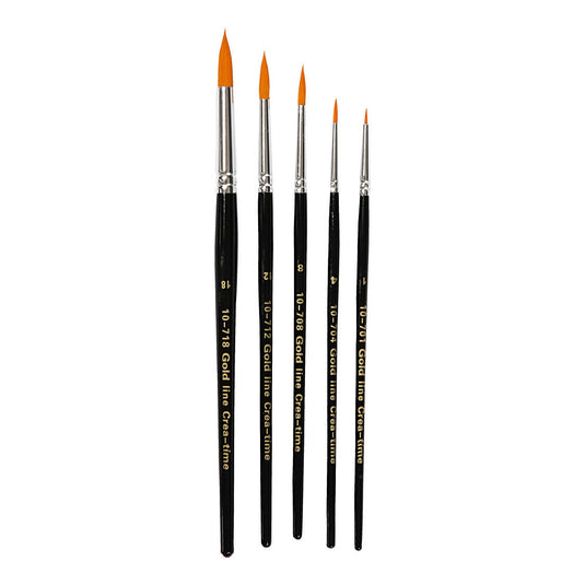 Creativ company gold line penselen rond, 5st.