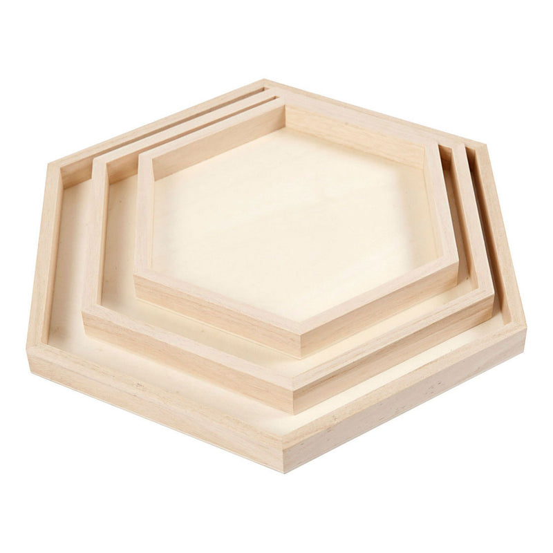 Load image into Gallery viewer, Creativ company houten dienbladen divers, set van 3
