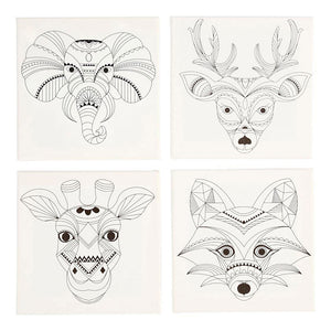 Creativ company canvas met dierenprint, 4st.