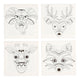 Creativ company canvas met dierenprint, 4st.