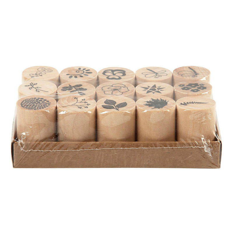 Load image into Gallery viewer, Creativ company deco art stempels bloemen en bladeren, 15dlg.
