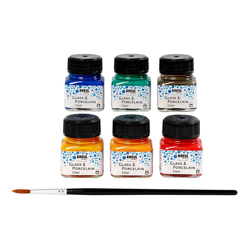 Load image into Gallery viewer, Creativ company glas- en porseleinverf helder kleur, 6st.
