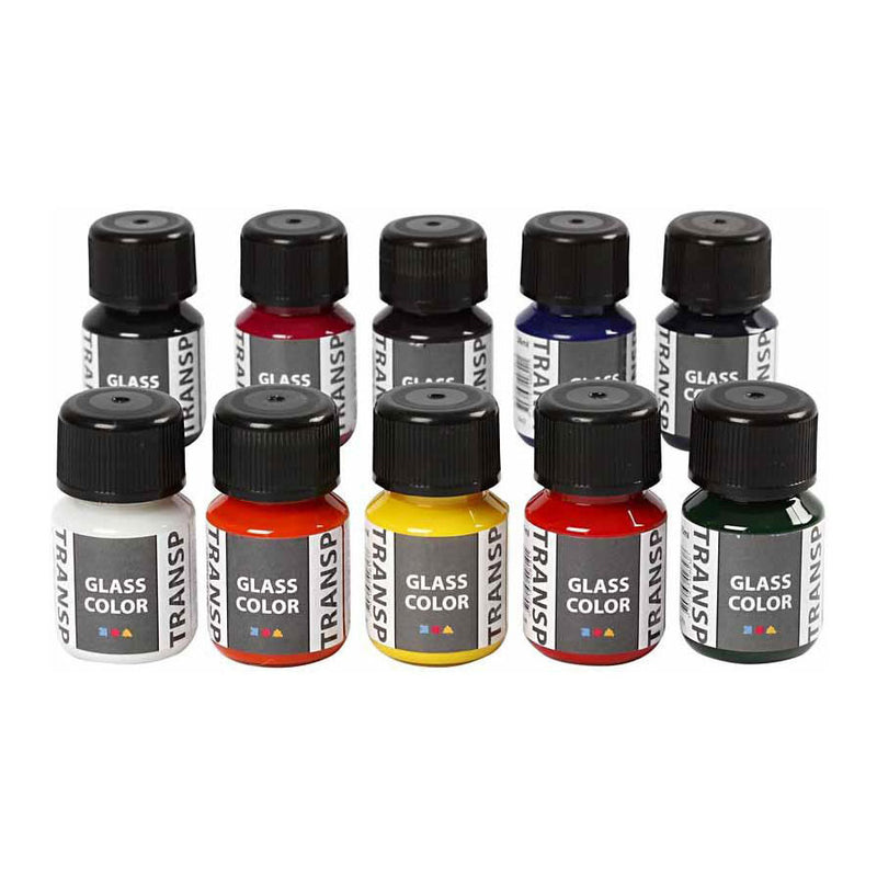 Laden Sie das Bild in Galerie -Viewer, Creativ company glass color transparant glasverf kleur, 10x30ml

