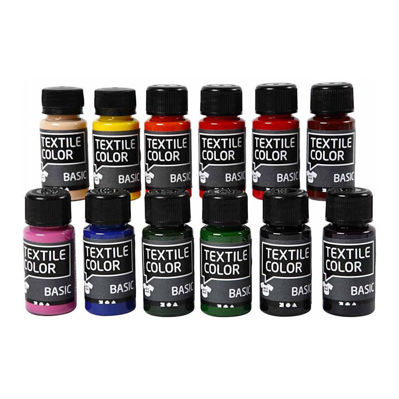 Load image into Gallery viewer, Creativ company textile color semi-dekkende textielverf, 12x50ml
