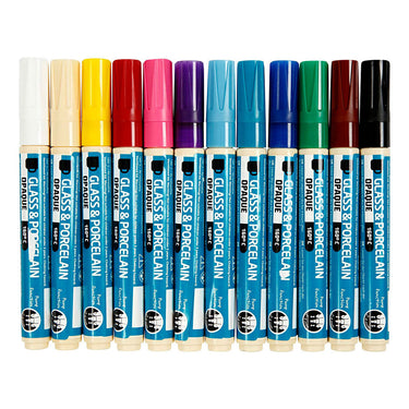 Creativ company http: www.cchobby.nl glas-en-porseleinstift-lijndikte-2-4-mm-dekkend-diverse-kleuren-12-stuk-1-doos