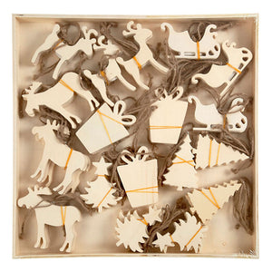 Creativ company houten ornamenten kerst thema, 90st.
