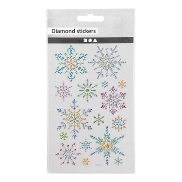 Creativ company diamond stickers - ijskristallen - winter thema stickers - zelfklevende strass stickers - luxe glitter knutselstickers - creatieve versiering - 1 vel