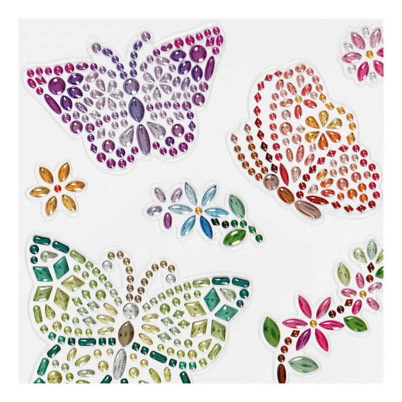 Chargez l'image dans la visionneuse de la galerie, Creativ company diamond stickers - vlinders - zelfklevende glitter stickers - strass knutselstickers - feestelijke plakdiamant stickers - diy hobby decoratie stickers - 10x16 cm - 1 vel
