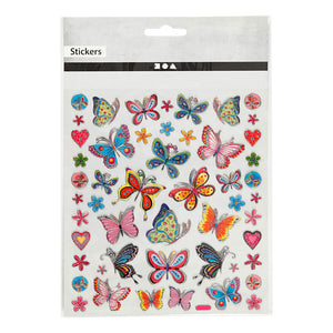 Creativ company stickers bloemen en vlinders, 1 vel