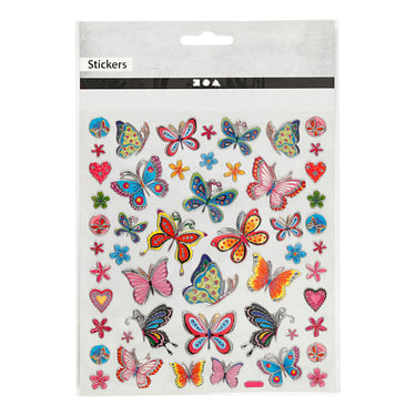 Creativ company stickers bloemen en vlinders, 1 vel