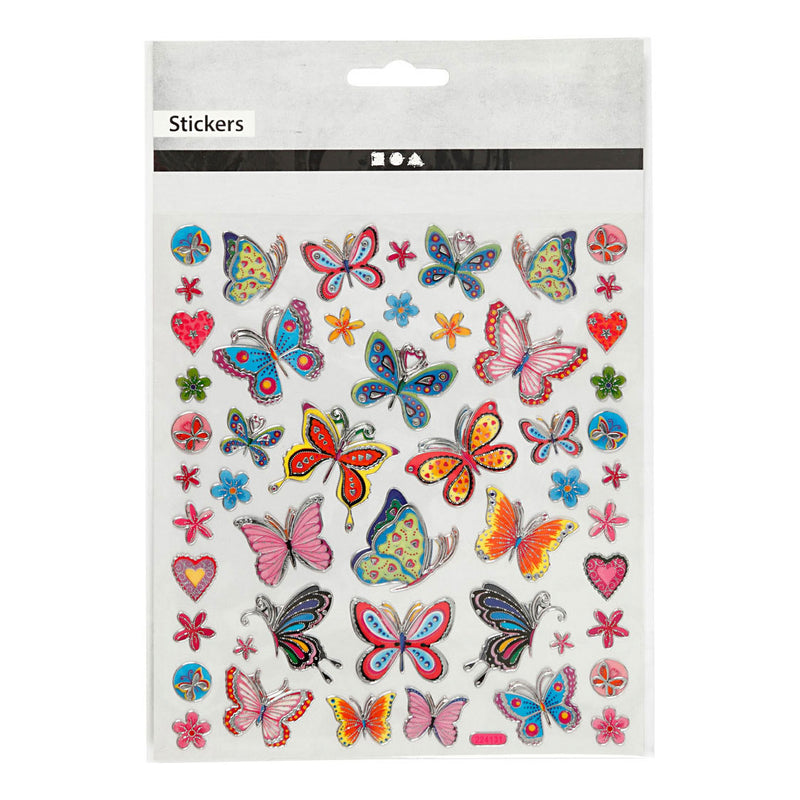 Load image into Gallery viewer, Creativ company stickers bloemen en vlinders, 1 vel
