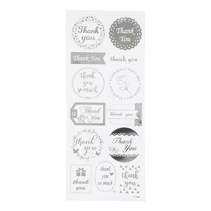 Creativ company stickers zilver thank you, 1 vel