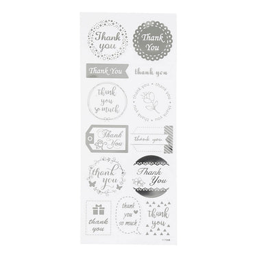 Creativ company stickers zilver thank you, 1 vel