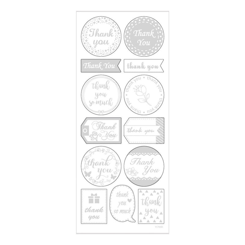 Afbeelding laden in galerijviewer, Creativ company stickers zilver thank you, 1 vel
