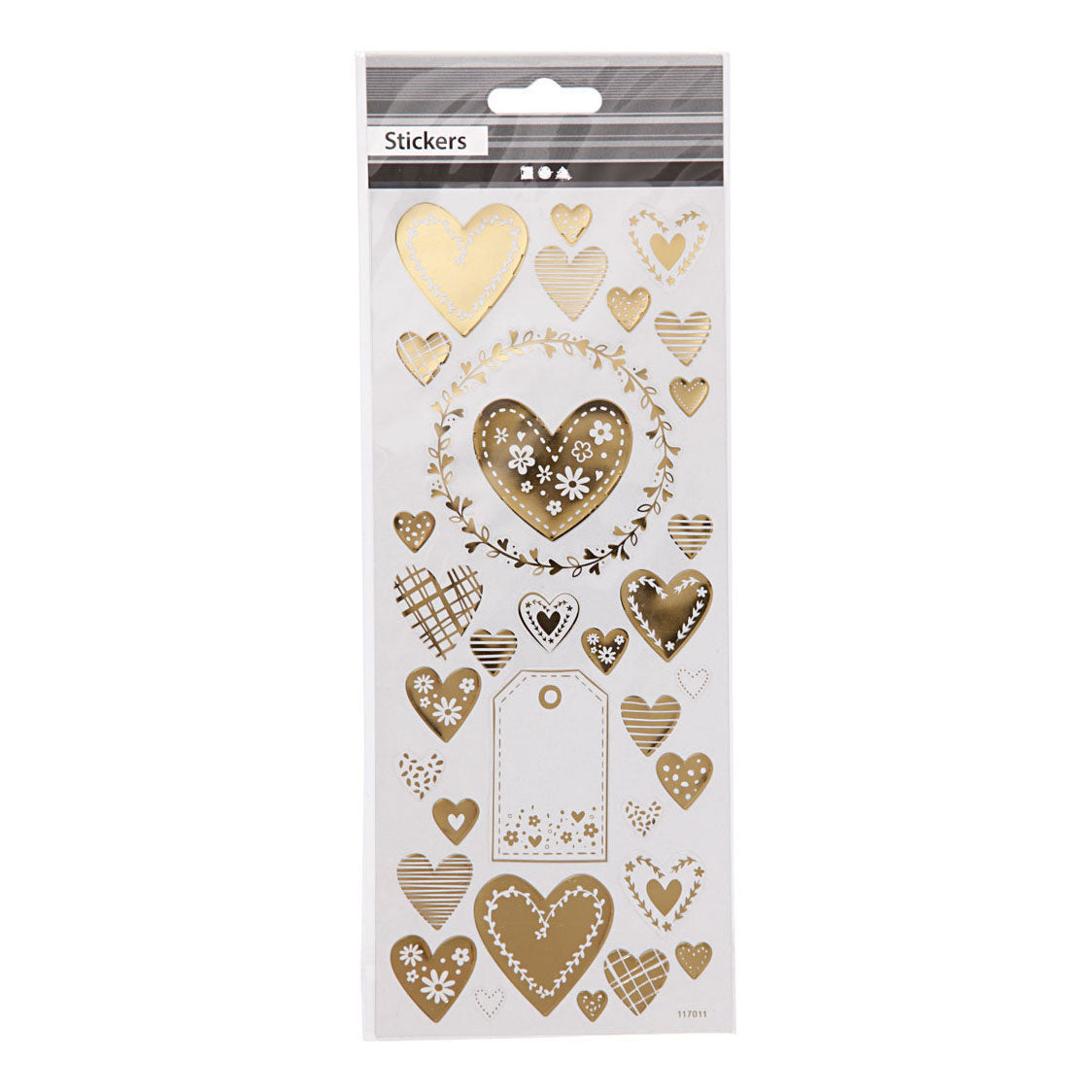 Stickers Goud Harten, 1 Vel