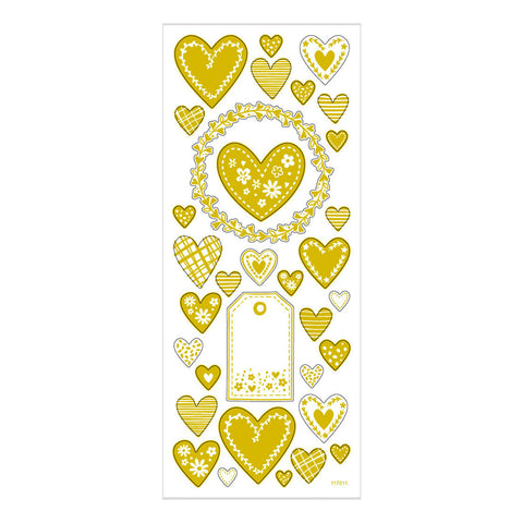 Stickers Goud Harten, 1 Vel