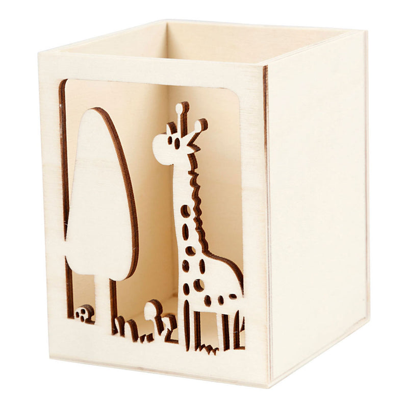 Afbeelding laden in galerijviewer, Creativ company houten pennenbakje giraffe
