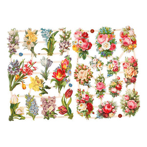 Creativ company vintage plaatjes lentebloemen, 2 vellen