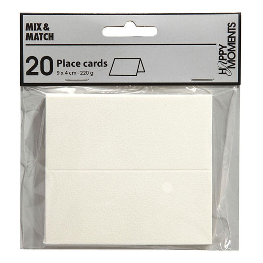 Creativ company naamkaarten, afm 9x4 cm, 220 gr, wit, 20 stuk 1 doos