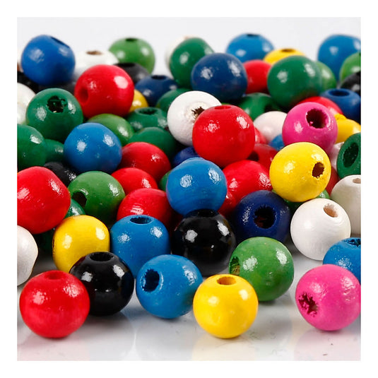 Creativ company http: www.cchobby.nl houten-kralen-d-8-mm-gatgrootte-2-mm-ca-80-stuk-diverse-kleuren-15-gr-1-doos